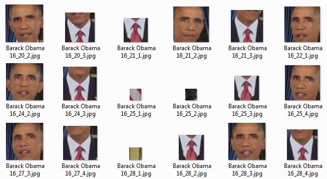 A sample from YouTube videos is shown in Figure 4. per individual is 834. A sample of images from the results of VJ face detection is shown in Figure 6. Fig. 6: Sample images from the results of VJ face detection.