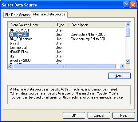 11. Back in the Select Data Source dialog,
