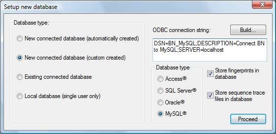 13. The ODBC string is nicely filled out in the BioNumerics setup wizard.