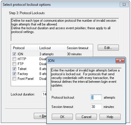 5. Select the check boxes beside the protocols for which you want to enable communications protocol lockout. 6.