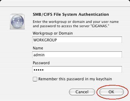 g. Enter the name: admin and password: admin.