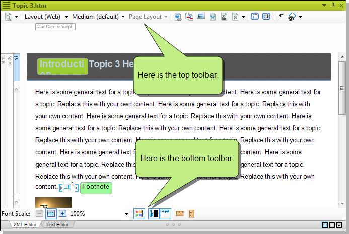 MADCAP FLARE Local Toolbars These are toolbars that are intended for a particular editor or window pane.