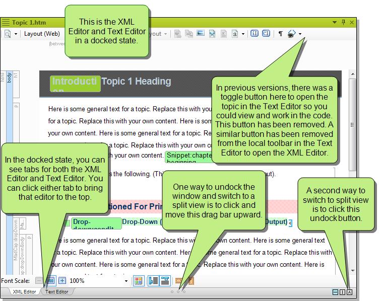 CHAPTER 2 XML Editor Split View with Text Editor The XML Editor and the Text Editor are closely synchronized with each other.