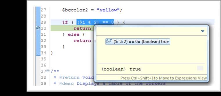 Tip #1 - New Inspect Action When a breakpoint is hit, the Debug view opens.