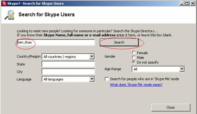 popup: Enter your friend s Skype Name, and