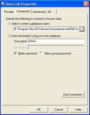 Access Control Software User Manual V2.4.3.1038 Click button, Can select the database file, the default name is att200.mdb, according to real condition to renew setup of the database connection. 2.
