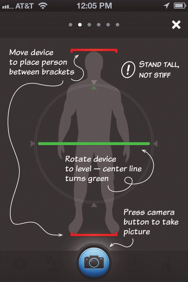 PostureZone App explains taking a posture picture.