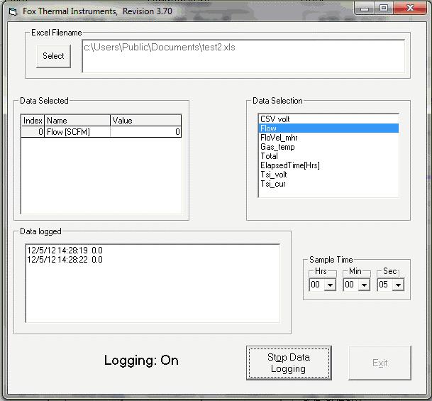 Operation: Data Logger Data Logger Data Logger The Data Logger screen can be accessed from the main screen. Clicking the "Data Logger" function will prompt the user for a password.