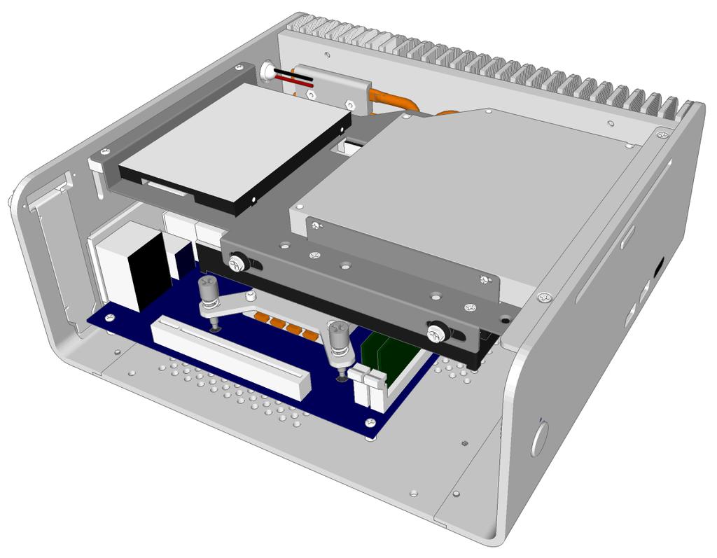 Adjust the position of the optical drive so that the drive eject button makes light contact with the chassis