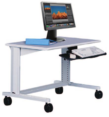 Stand-up Cart Provides a walk-up workstation for a variety of applications such as library, web browser and shared workstations Accommodates desktop CPU