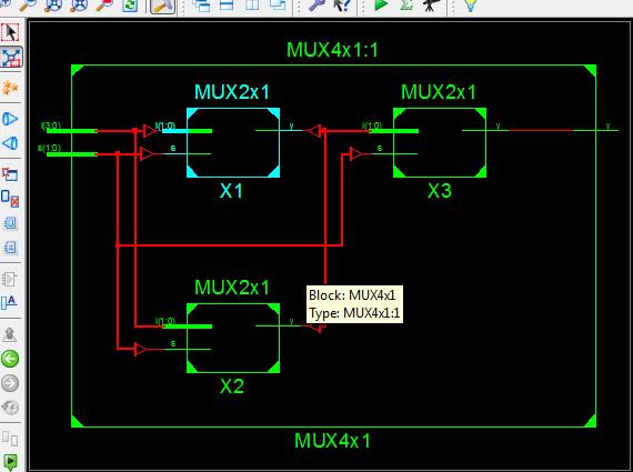 end MUX4x1; architecture Behavioral of MUX4x1 is signal w1,w2: std_logic; X1: entity work.mux2x1 port map X2: entity work.mux2x1 port map X3: entity work.