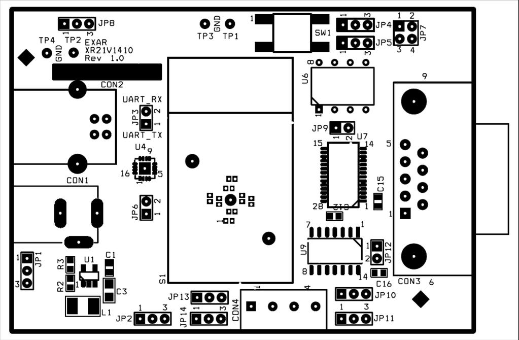 1.0 INTRODUCTION This user s manual is for the XR21V1410 evaluation board. It will describe the hardware setup required to operate the part. 2.