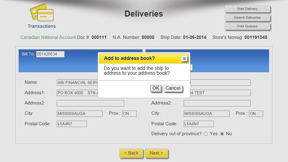 Book. Select OK to save the address information in your Address Book for future