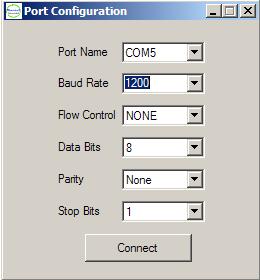 15 The first button on the upper left of this utility is the Port Configuration button which activates the Port Configuration tool used to configure the COM port and its properties.