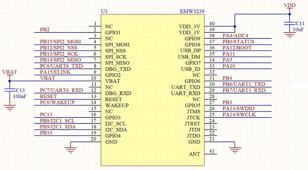 Datasheet [Page 30] Figure 18 External Interface Circuit of Voltage of UART is 3.3V.
