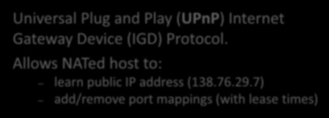 NAT Automate Configuration Universal Plug and Play (UPnP) Internet