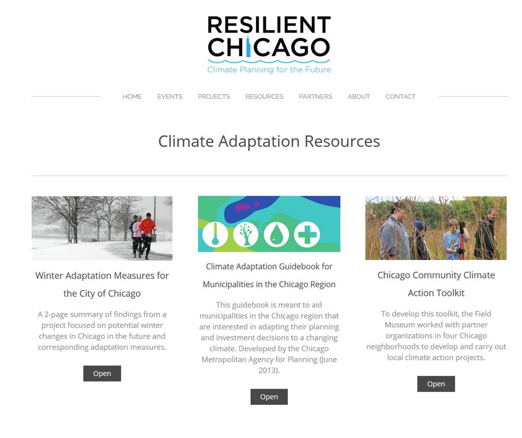Resilient Chicago Website Contains