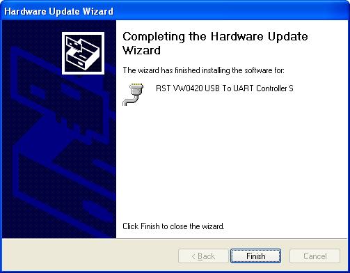 17 Figure 15 New Hardware Wizard for Device File Transfer The Wizard will install device drivers and display the following screen. Click Finish to complete device drivers installation.