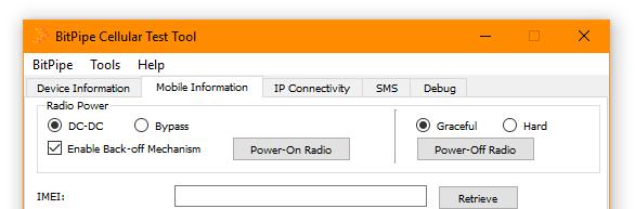 Figure 12: Power-On Radio 8. In the DC-DC warning window, click on Yes (see Figure 13).