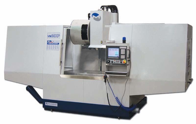 VM30XP 50 Taper Vertical Machining Center STANDARD FEATURES Milltronics 8200-B Series CNC control 32 pocket Dual Arm ATC 8,000 RPM spindle Automatic lubrication Chip auger 2 Speed 24/15 HP spindle