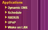 3.8 Applications Below shows the menu items for Applications. 3.8.1 Dynamic DNS The ISP often provides you with a dynamic IP address when you connect to the Internet via your ISP.