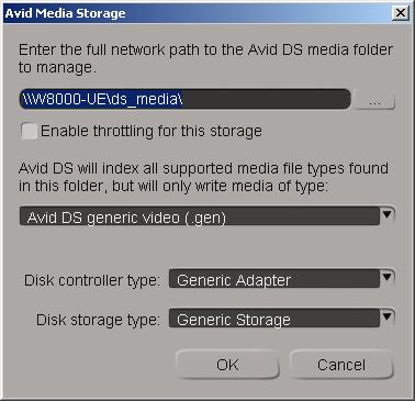 Cofigurig your Storage Locatios 2. Click the Chage butto. The Avid Media Storage dialog box is displayed. 3. Chage the etwork path ame to the folder where the media is stored, or use the browse (.