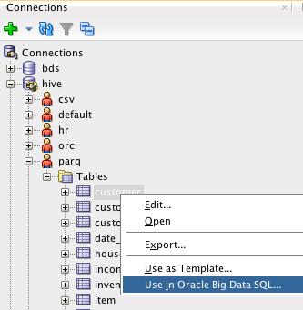 CreaLng Tables SQL Developer with Hive JDBC 1 2 3