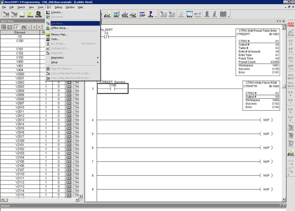 ppendix : uxiliary Functions ccessing UX Functions via irectsoft irectsoft provides various menu options during both online and offline programming.