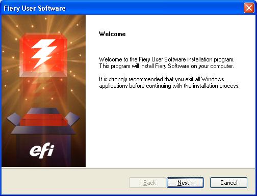 INTRODUCTION 12 Installing user software You can install Fiery X3eTY2 user software in the following ways: From the User Software DVD Over the network From the Fiery X3eTY2, using the Internet or