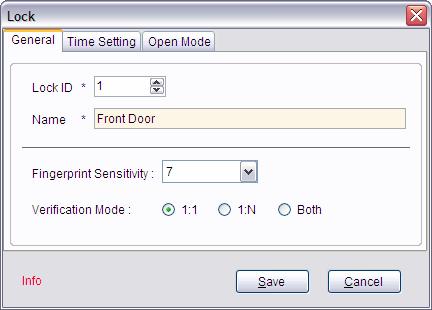 7g) Click TIME SETTING 7h) Under the TIME SETTING tab, there are three TIME MODES that may be chosen for the lock: ALL DATES AND TIMES When this is chosen, the specific lock allows for all enrolled