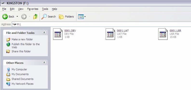11h) If Export was successful, you will see three files for the individual Lock ID. In this case the Lock ID is 0001.
