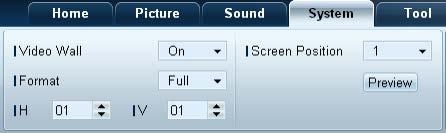 Balance(L/R) Adjust the volume of the left and right speakers of the selected display device. SRS TS XT Enable or disable the SRS TS XT effect for the selected display device.