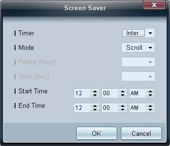 Screen Saver This function prevents screen burn-in when the screen of the selected display device is left idle for an extended period of time. Timer: You can set the timer for Screen Saver.