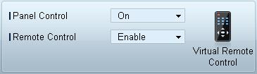 Tool Settings Security Panel Control: Turn on or off the screen of a display device. Remote Control: Enable or disable the remote control.
