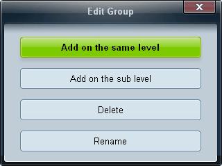 1 Right-click and select Group Edit in the display device list section on the left side of the program window.