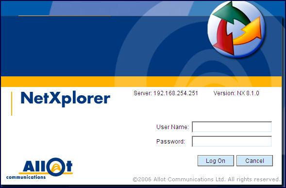 2. The Java Application Starting window is displayed. 3. The NetXplorer Log On dialog is displayed. Chapter 1: Installing NetXplorer Figure 1-14 NetXplorer Log On Dialog Box 4.
