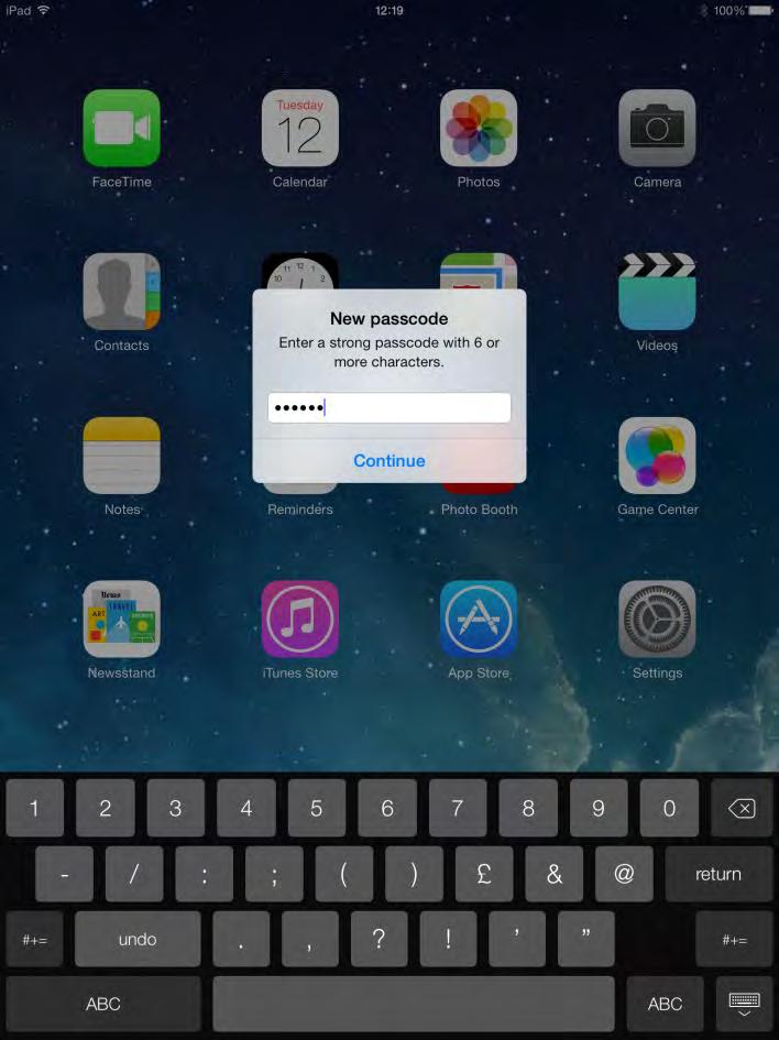Choose which options you would like to setup by sliding the relevant on / off switches on screen - then tap Save Press the button located just below the screen on your ipad, and after a few moments