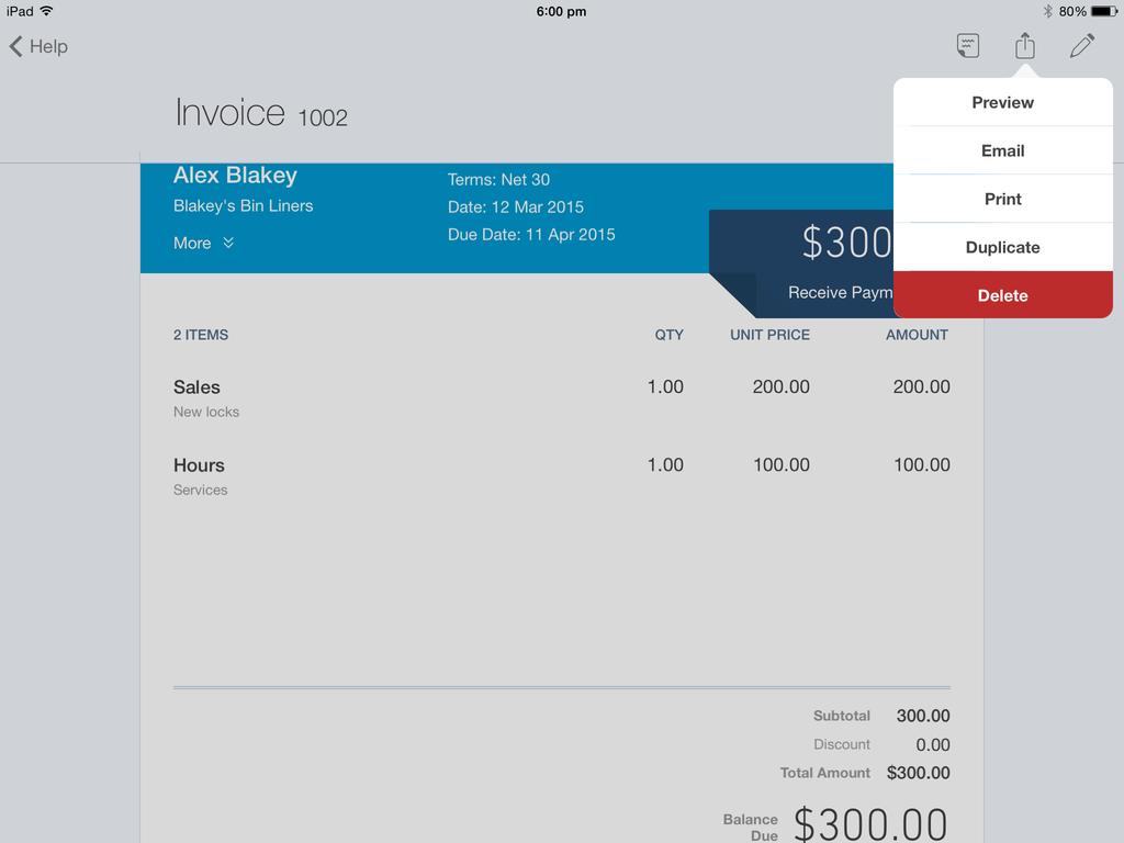 Creating and Managing Invoices CREATING INVOICES ON A IPAD/IPHONE 1. 2.
