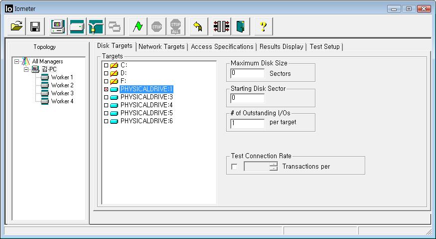 Install & Run Iometer Select disk target Example ICE3028: