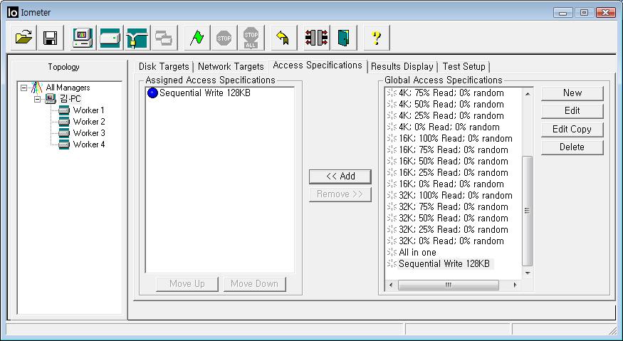 Example Assign access specification Select access specification and Add