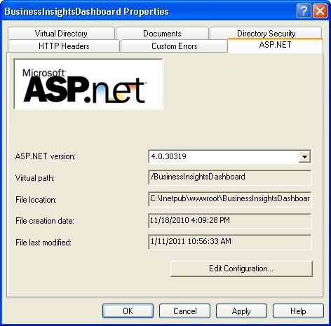 Chapter 6 Verify the Correct ASP.NET Version Is Used Overview Windows XP and Windows 2003 Server Procedure Use the following procedure to verify the version number when using ASP.