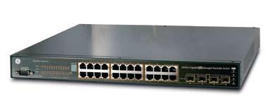 Part of GE Security Network Transmission Products 24 Gigabit Fiber Copper PoE and Stacking Switch Series Overview The GE Security GE-DSG / GE-DSSG series is a Layer 2+ managed gigabit switch designed