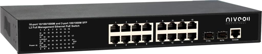 NGSME16T2H (16-port 10/100/1000Base-T + 2 Gigabit SFP L2+ Management PoE