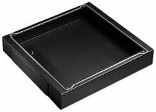 PROLINE EXTERNAL COMPONENTS 100 mm Solid Base The 100 mm base is finished with RAL 9005 textured, black polyester powder paint. It is one piece welded body for better sealing.
