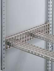 They are provided with specially designed rectangular holes to allow the use of cage nuts or front-loading cage nuts. Mounting holes are provided on 25mm centers.