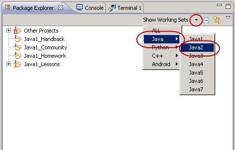 working sets already exist in the Package Explorer, they will not be recreated, but