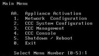 You need to activate the Virtual CCC in order to start managing it. Given below is the default network schema for your CCC Virtual machine. Port A: 172.16.16.16/255.255.255.0 Port B: 192.168.2.1/255.