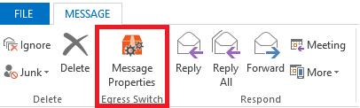 Using the Microsoft Outlook add-in The Egress Switch Outlook add-in provides transparent package creation from within Outlook 2010 and 2013.