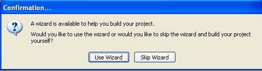 To Use the Wizard or Skip the Wizard? The next screen will ask if you would like to use the wizard or to skip the wizard.