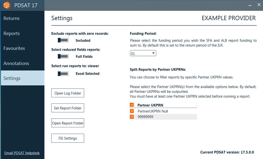 9. Settings Skills Funding Agency To navigate to the settings tab, select the button titled Settings in the side bar.